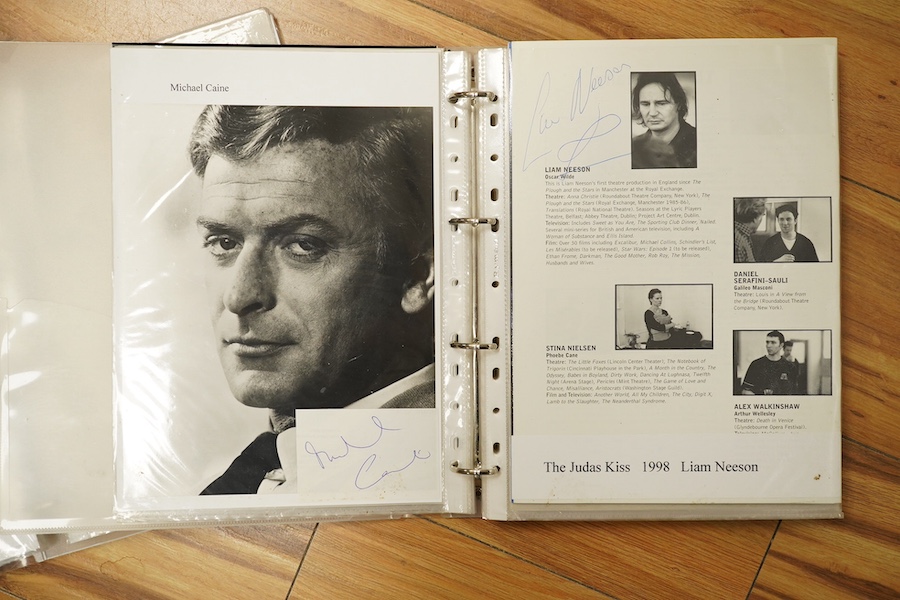 A collection of autographs, signed photos, and signed theatre programmes contained within two folders, celebrities including; Bud Flanagan, Frankie Vaughan, Herbie Hancock, Marty Wilde, Cliff Richard, Lisa Stevens, Cleo